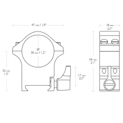 Krúžky HAWKE Professional Steel Weaver (30mm/High)