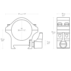 Krúžky HAWKE Professional Steel Weaver (30mm/Low)