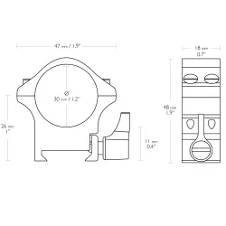 Krúžky HAWKE Professional Steel Weaver (30mm/Medium)
